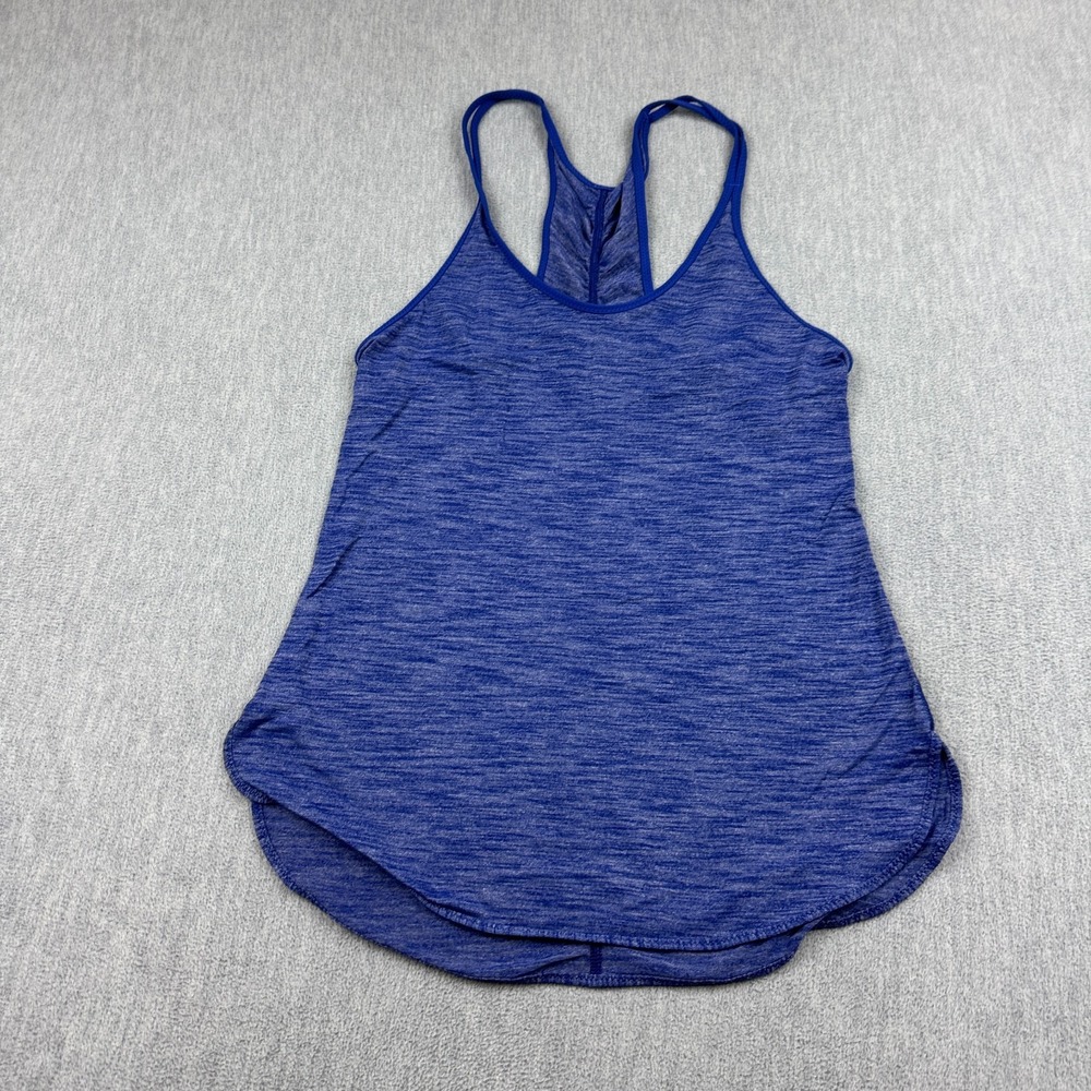 Lululemon Tank Top Women 6 Heathered Blue What The Sport‎ Singlet II Lightweight